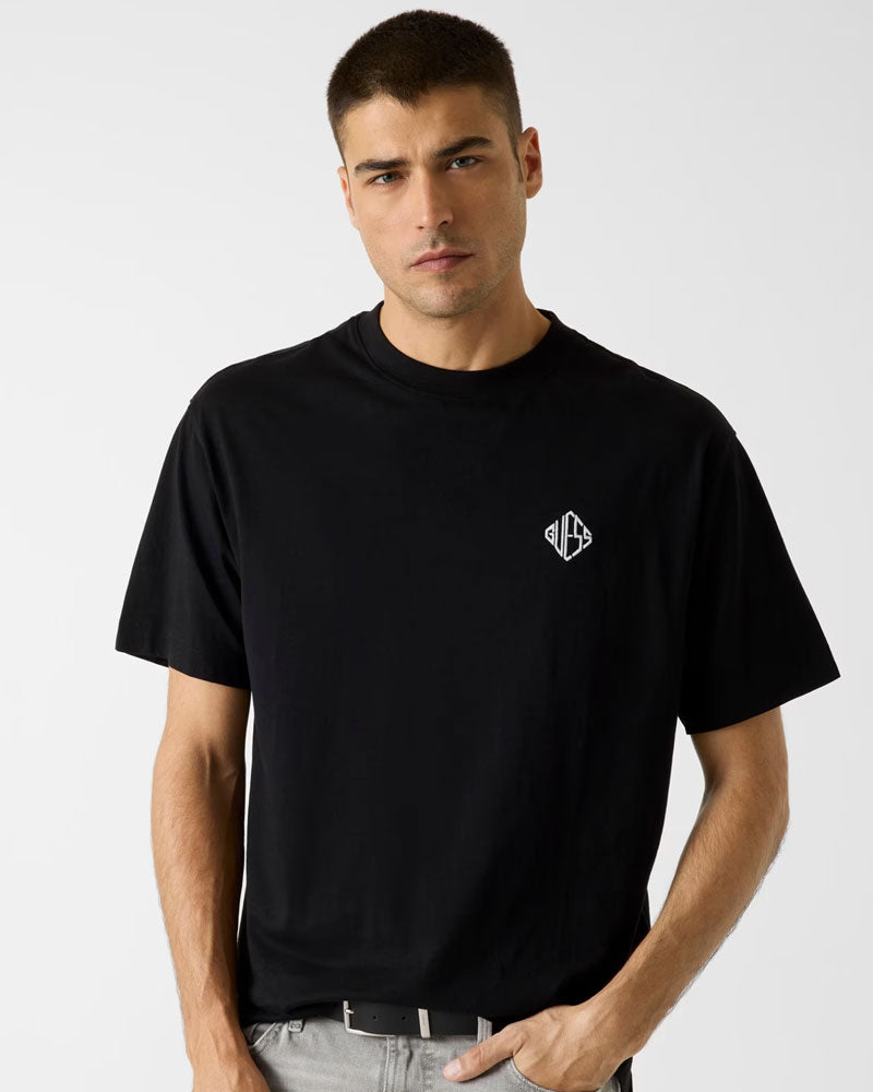 Guess T-Shirt Oversize con Logo Laterale Colore Nero