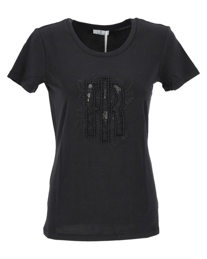 Fracomina T-Shirt Regular in Jersey da Donna Colore Nero