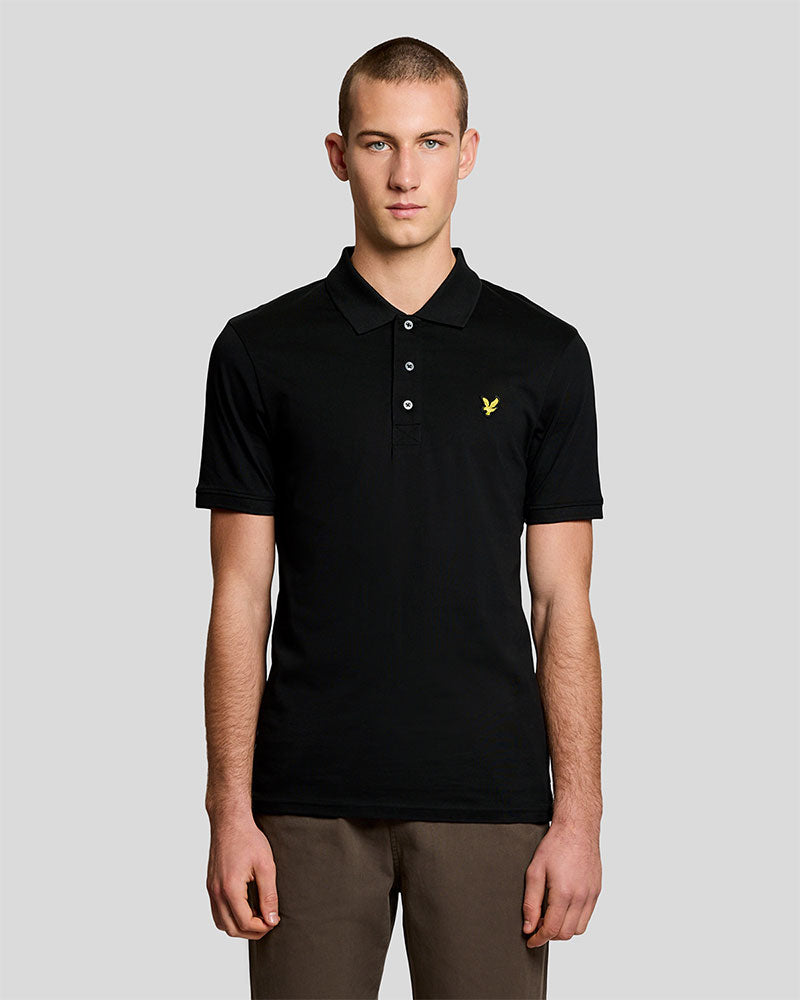 Lyle & Scott Polo in Jersey di Cotone Colore Nero