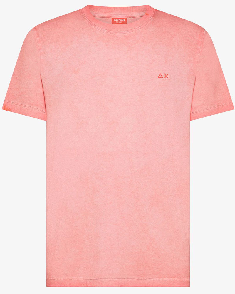 Sun68 T-Shirt in Jersey di Cotone con Logo Colore Rosa