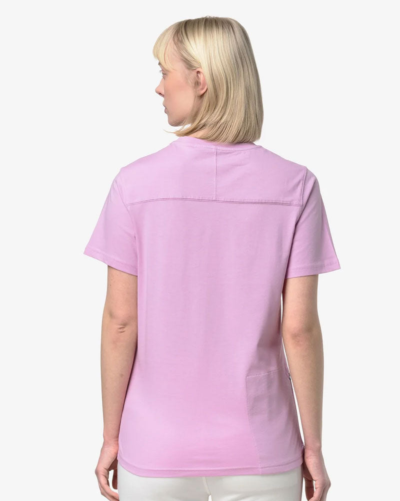 K-Way T-Shirt Leonide in Cotone Colore Rosa Lavanda