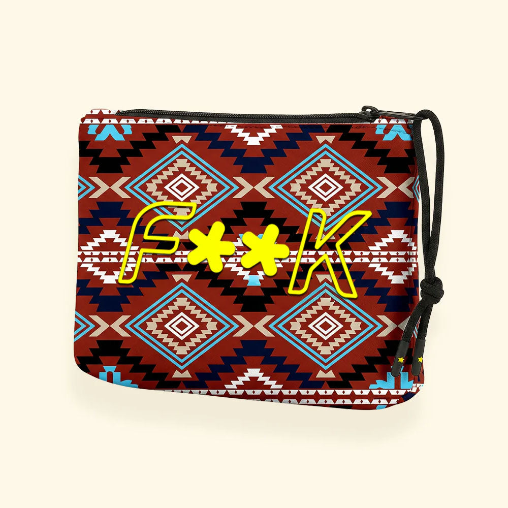 F**k Pochette con Fantasia Geometrica Colore Rosso
