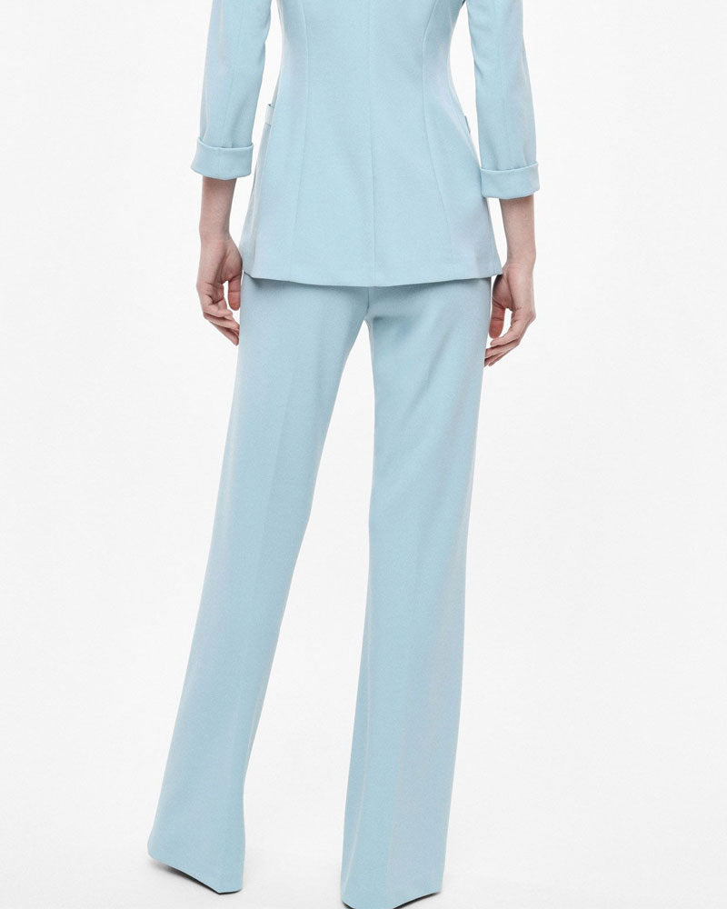 Imperial Pantaloni Flare Sartoriali Vita Alta Pinces Colore Sky