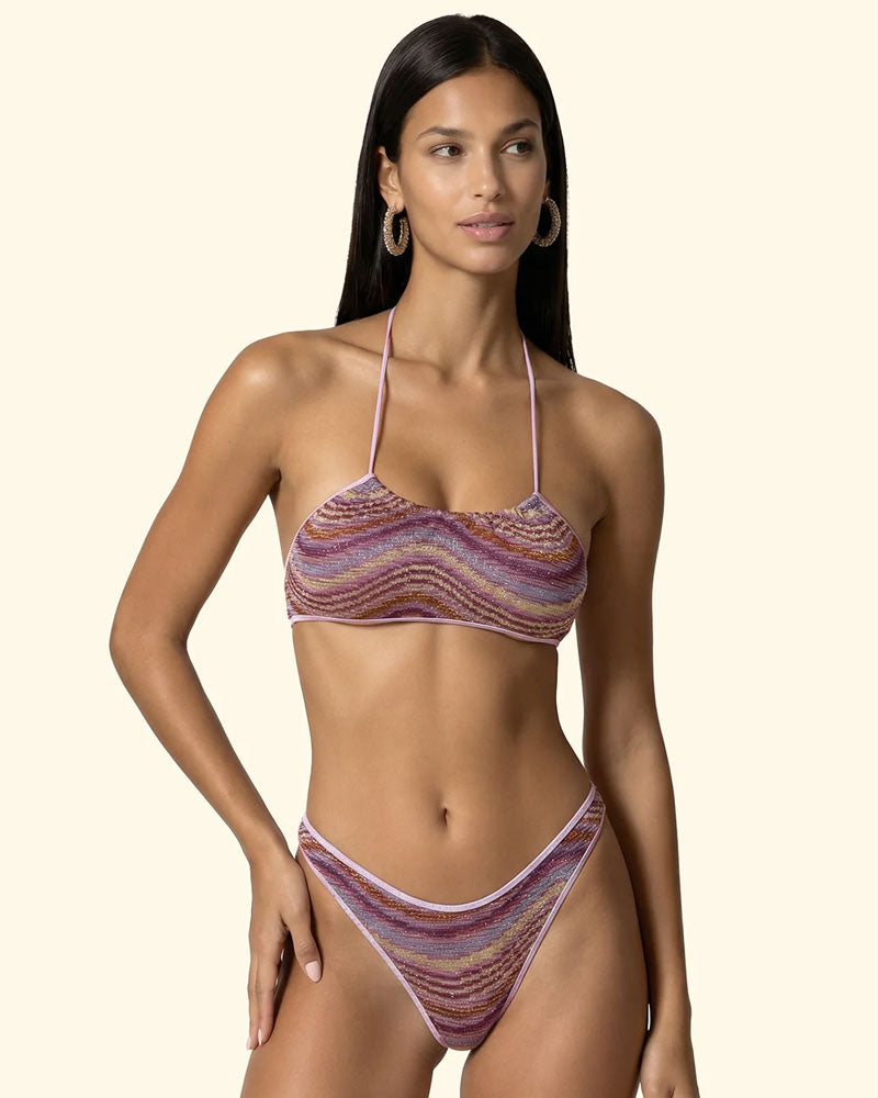 F**k Top Regolabile con Slip Americano Leblon Colore Rosa