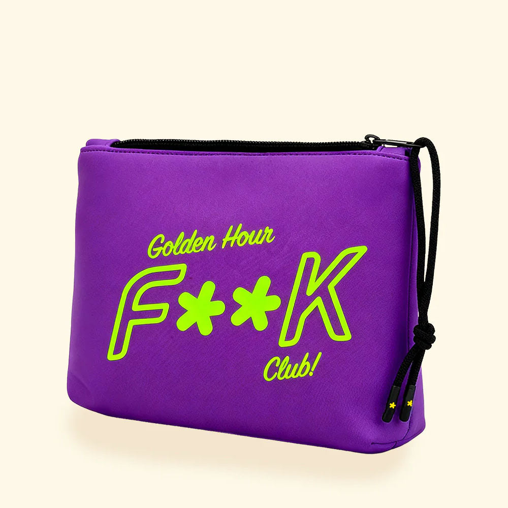 F**k Pochette con Logo Colore Viola