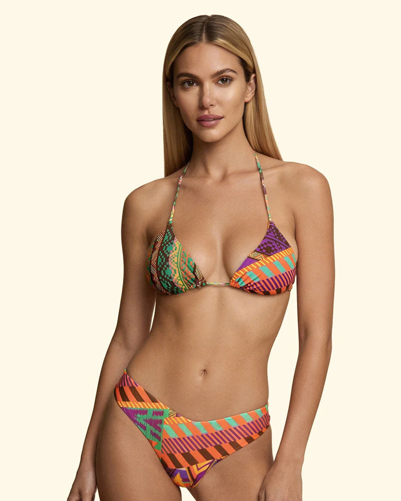 F**k Triangolo con Slip Americano Fisso Fantasia Viola