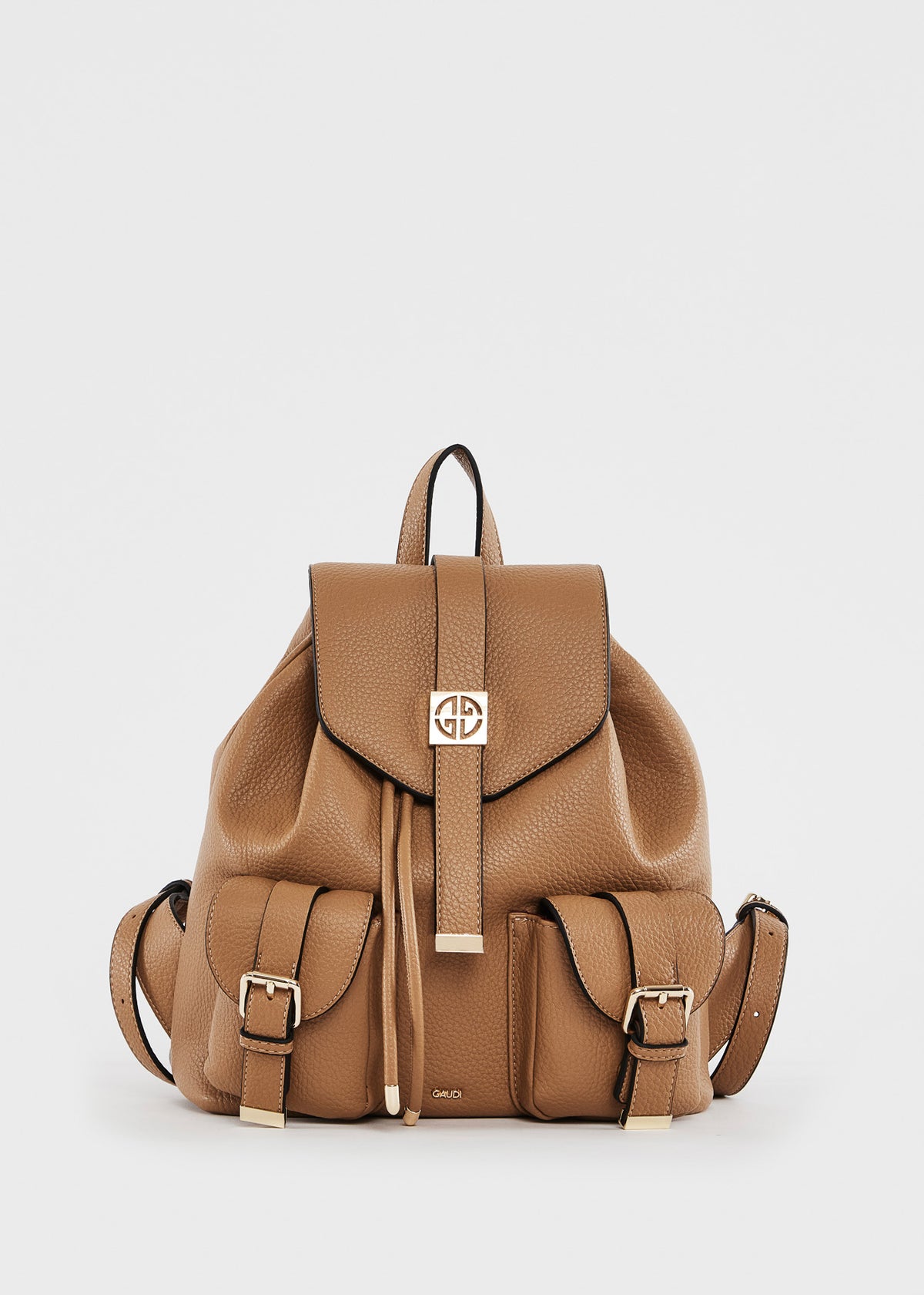 Gaudì Zaino con Tasche Frontali e Logo Colore Cuoio