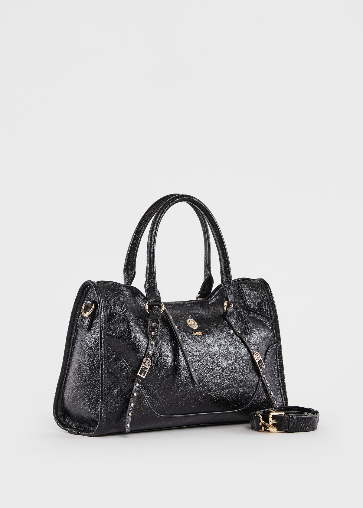 Gaudì Borsa a Mano con Tracolla e Dettagli Borchiati Colore Nero