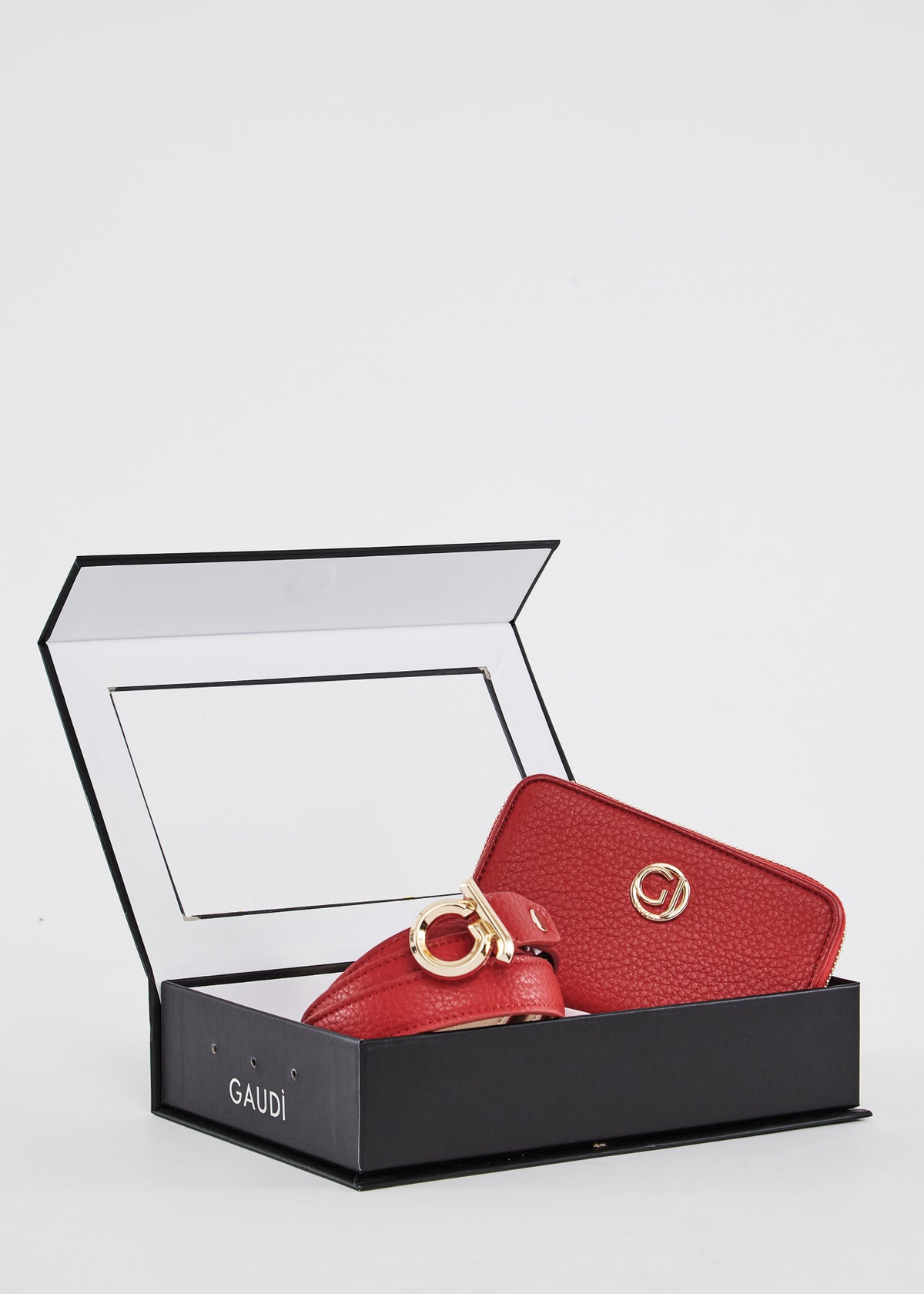 Gaudì Set Regalo Cintura e Portafoglio Colore Rosso