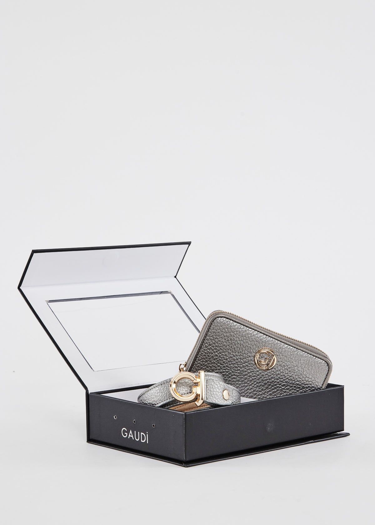 Gaudì Set Regalo Cintura e Portafoglio Colore Argento