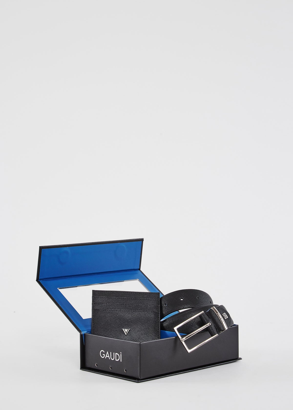 Gaudì Set Regalo Uomo Cintura e Portacarte Colore Nero