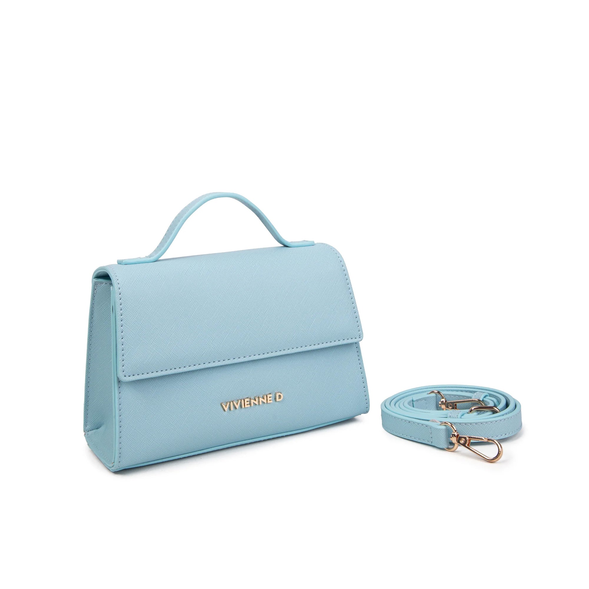 Vivienne D Pochette Micro Bag Saffiano V165 AZZURRO