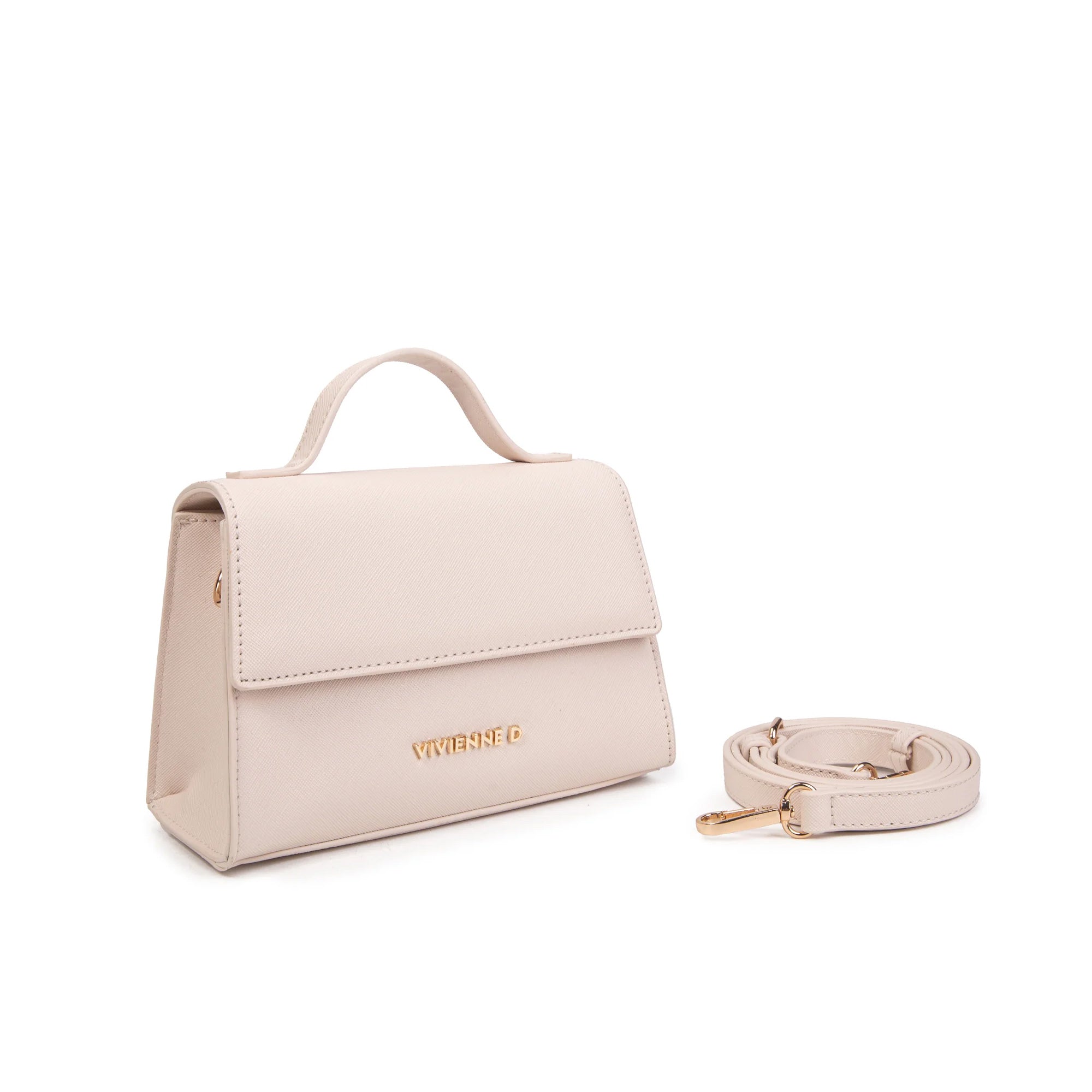Vivienne D Pochette Micro Bag Saffiano V165 BEIGE