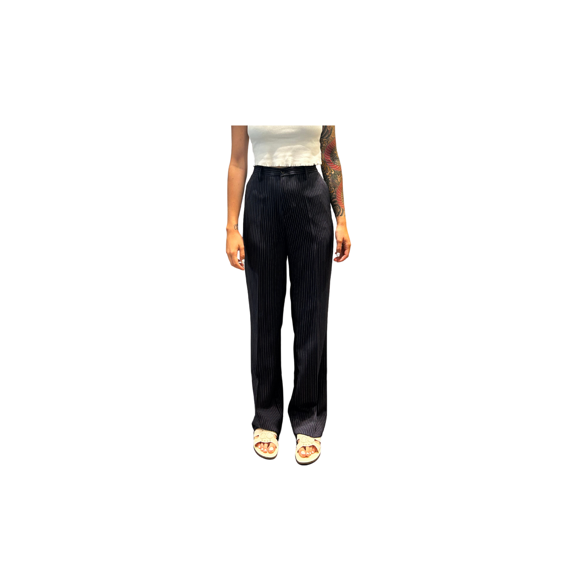 GRILLO SPORT PANTALONE GESSATO BLU