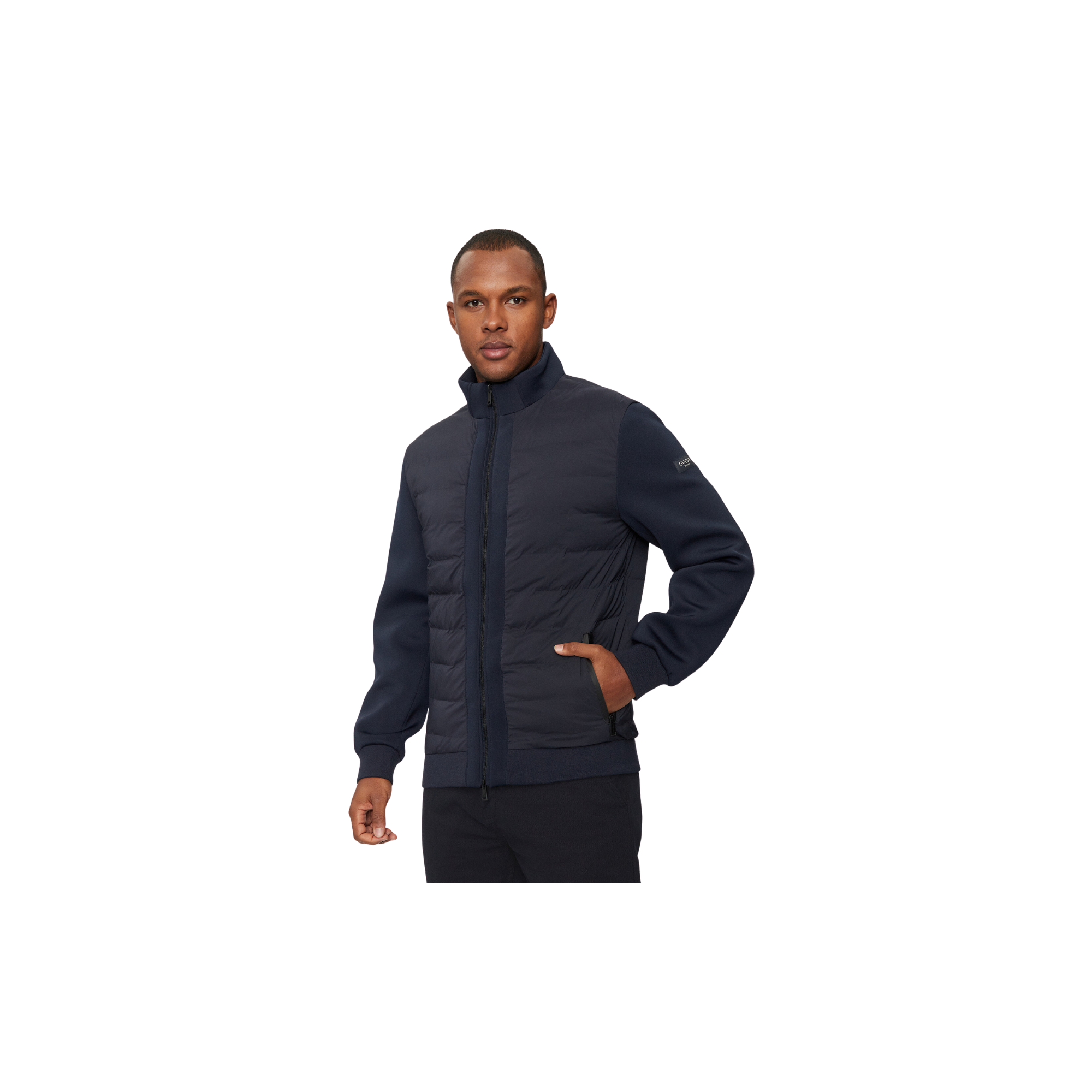 Guess Piumino in scuba tech stretch Blu