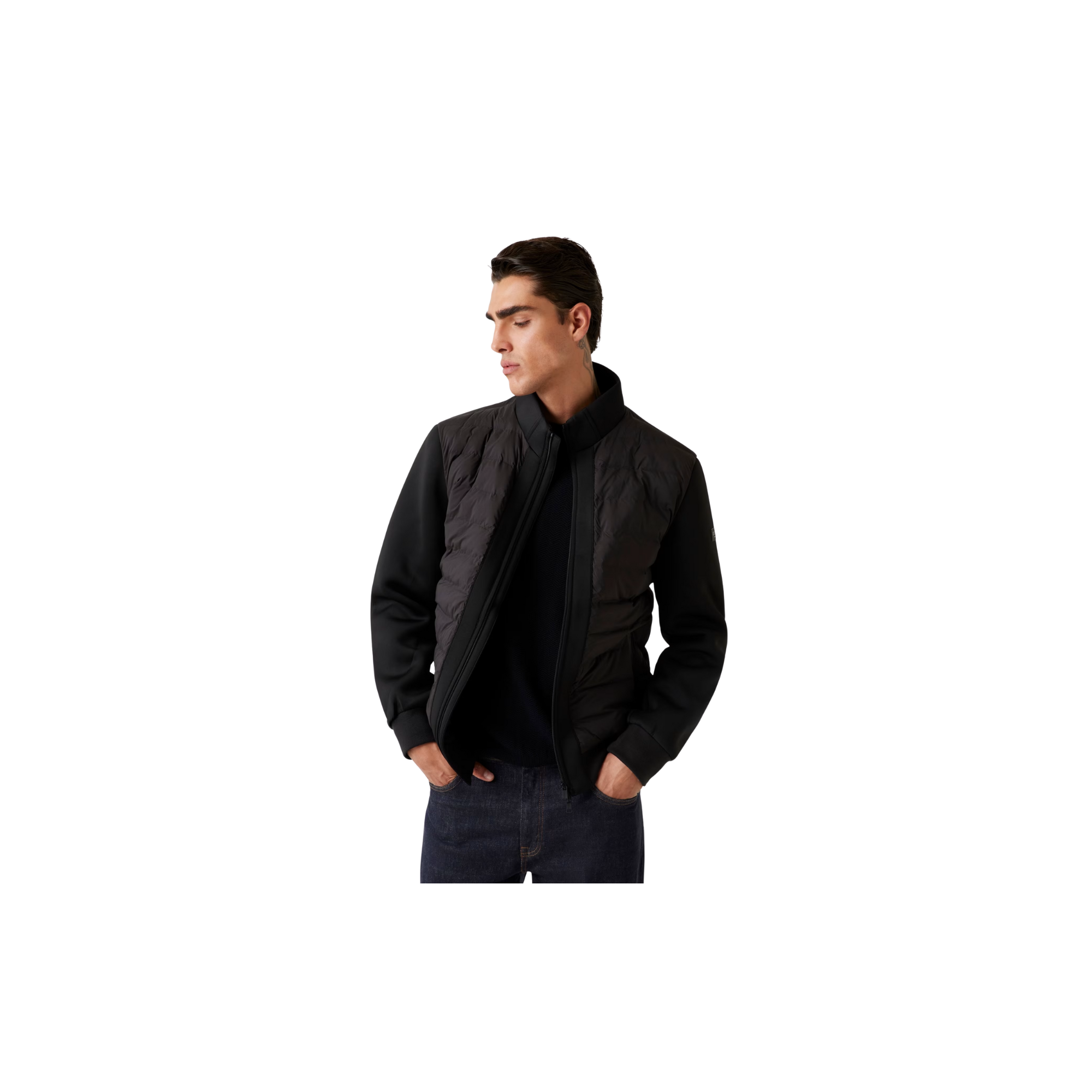 Guess Piumino in scuba tech stretch Nero