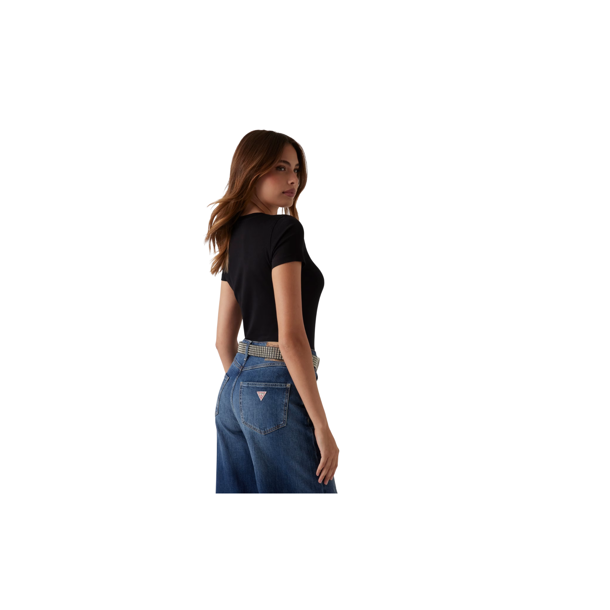 Guess T-shirt logo strass Nero