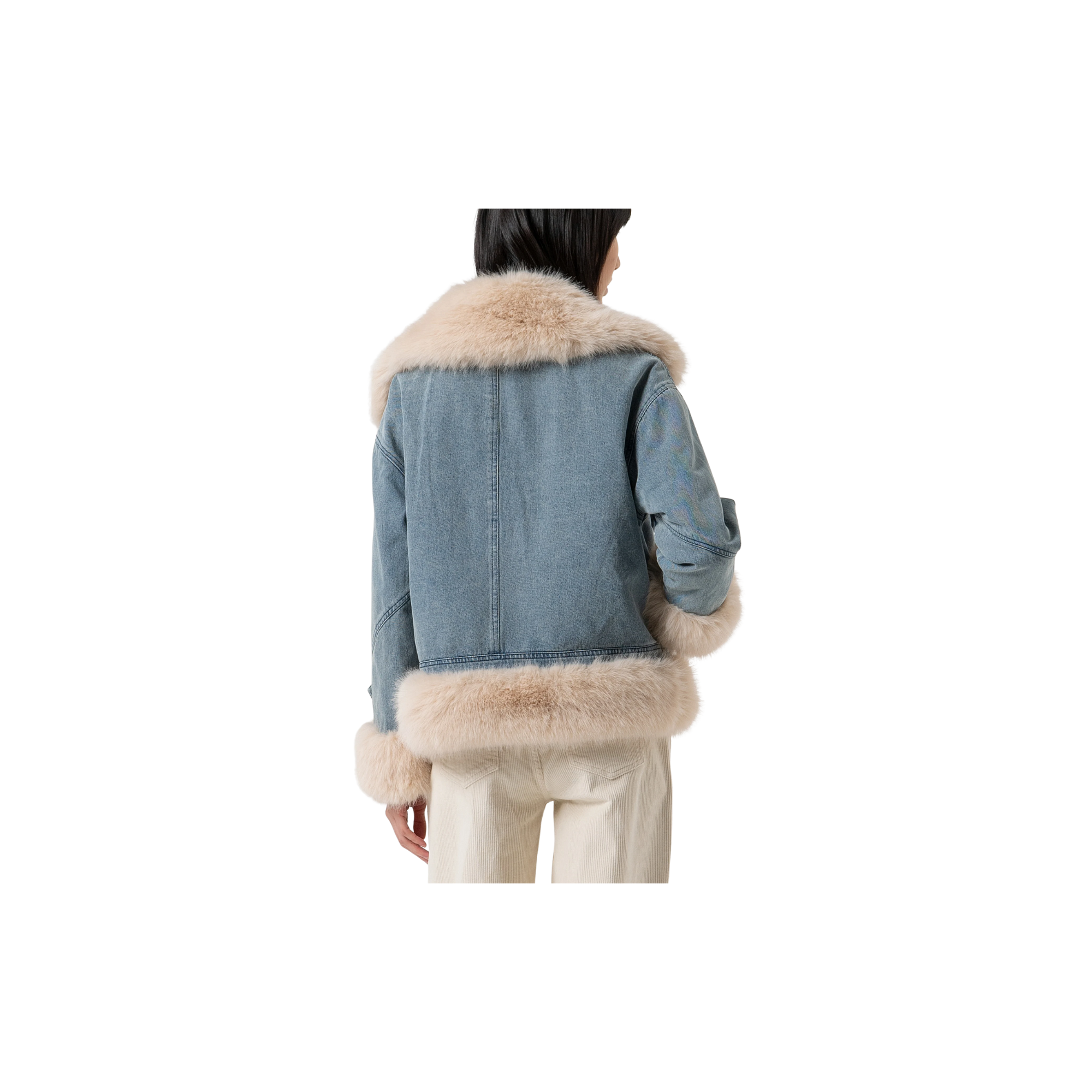 Fracomina Giacca over modello biker in denim con l Denim