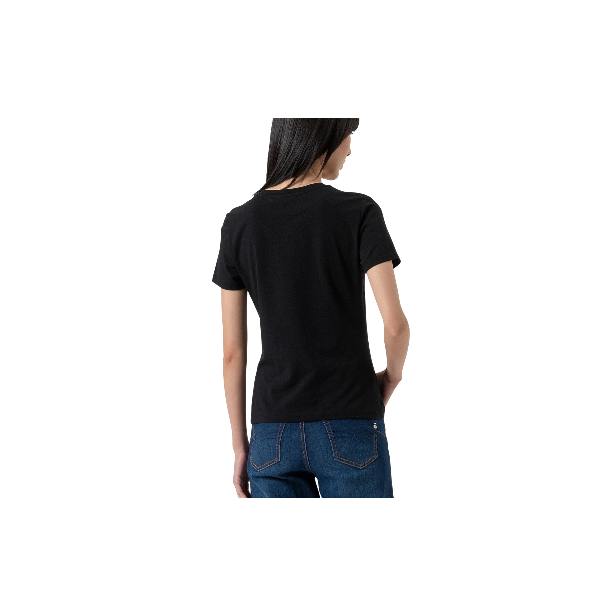 Fracomina T-shirt regular in jersey di cotone Nero