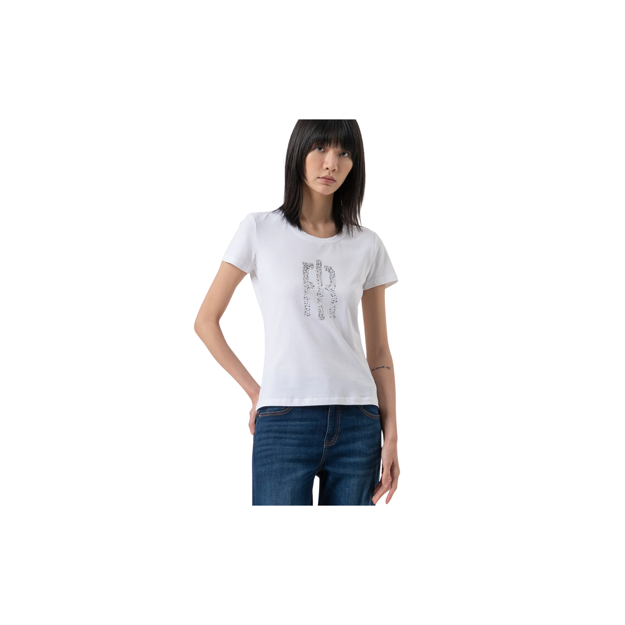 Fracomina T-shirt slim in jersey di cotone Bianco