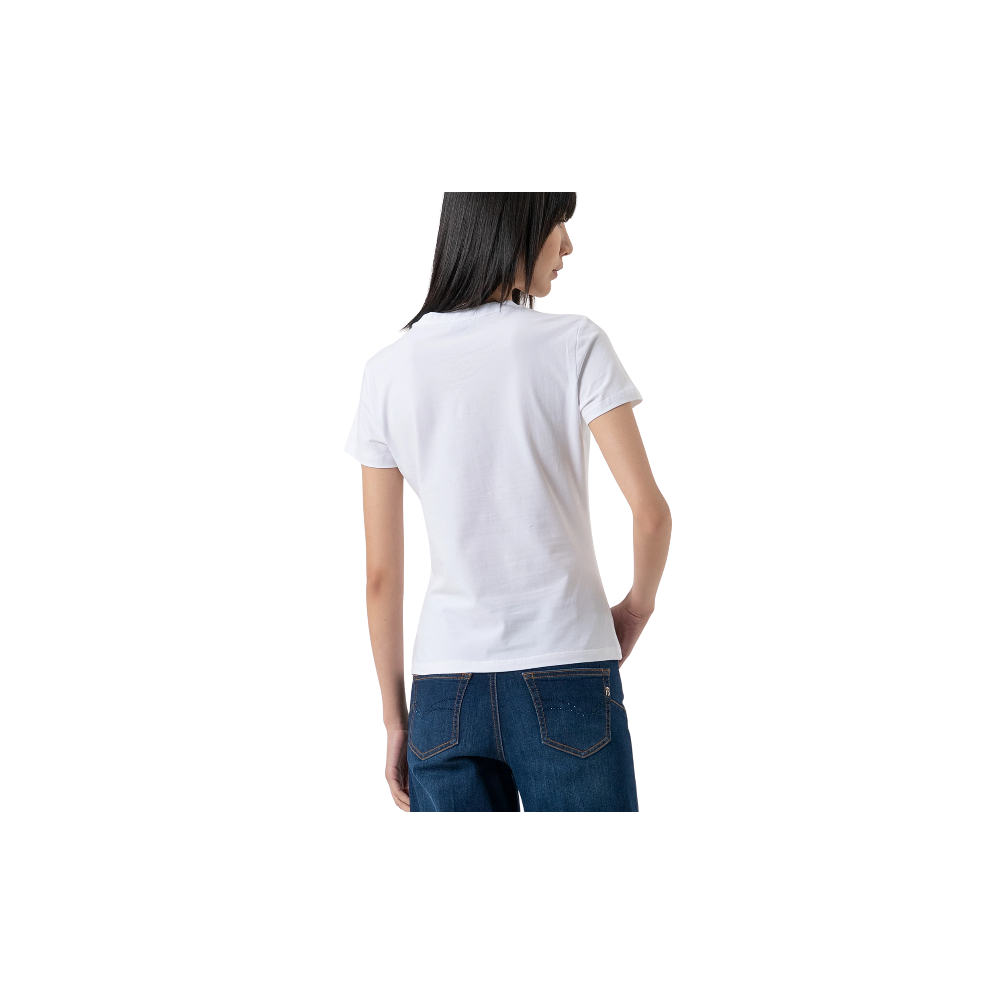 Fracomina T-shirt slim in jersey di cotone Bianco