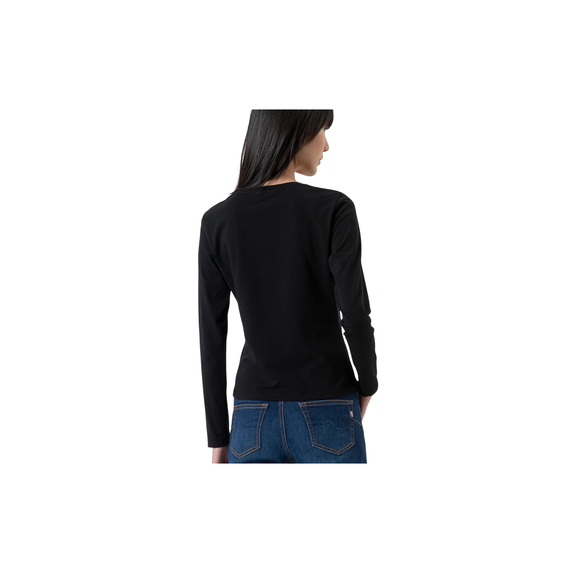 Fracomina T-shirt slim in jersey di cotone Nero