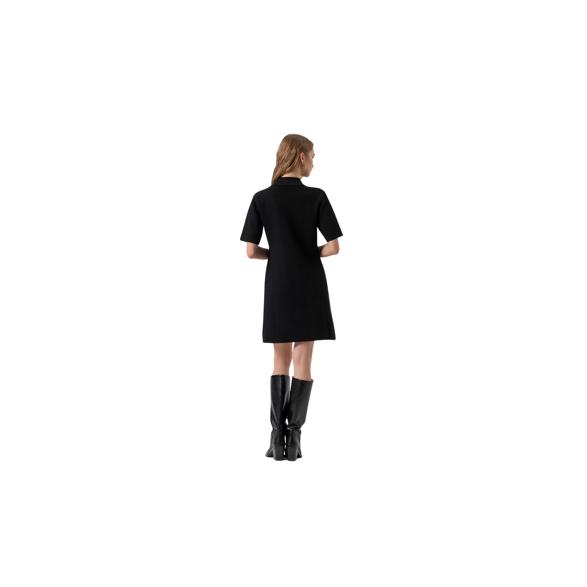 Fracomina Abito flare mini in maglia Nero