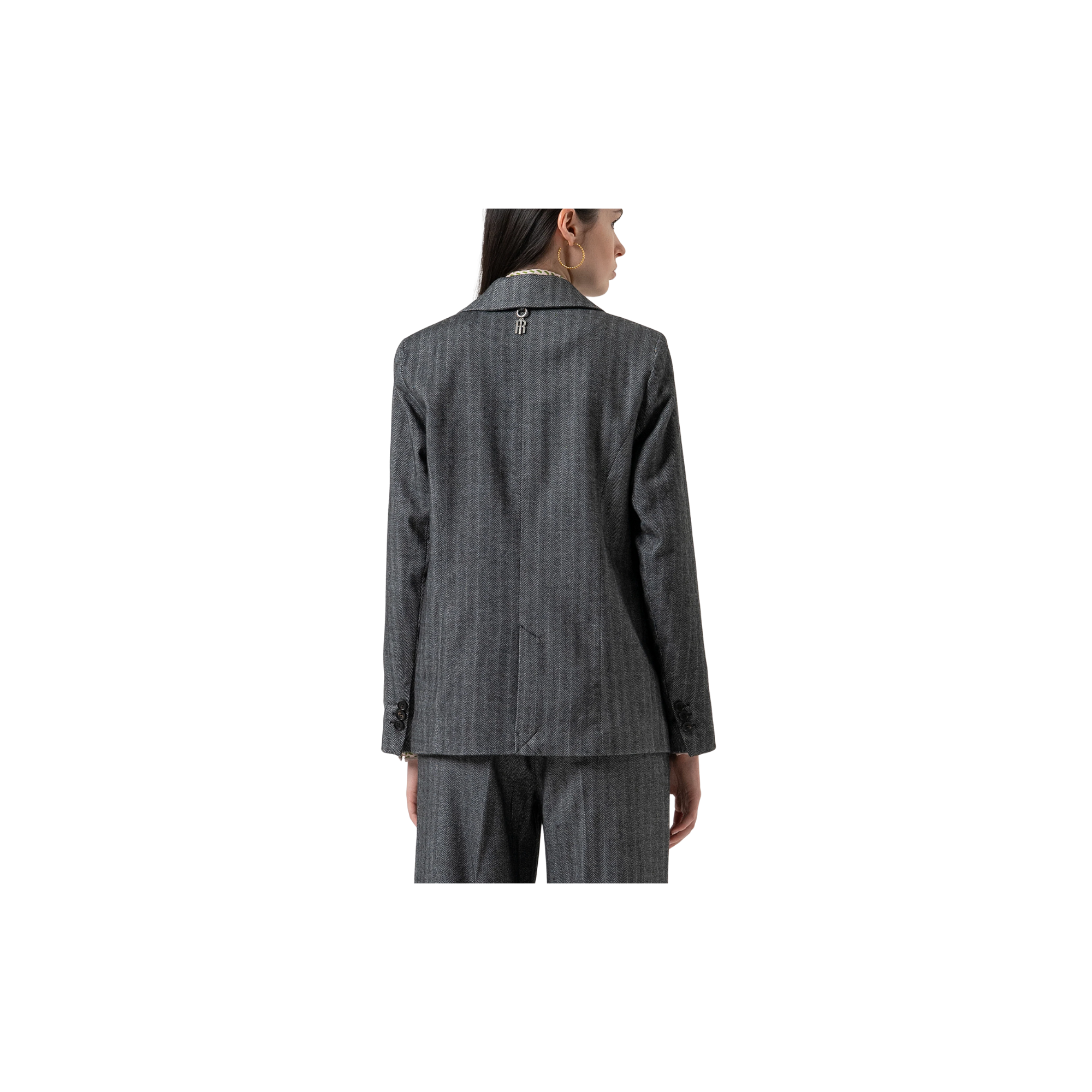 Fracomina Blazer regular monopetto in fantasia spi Grigio