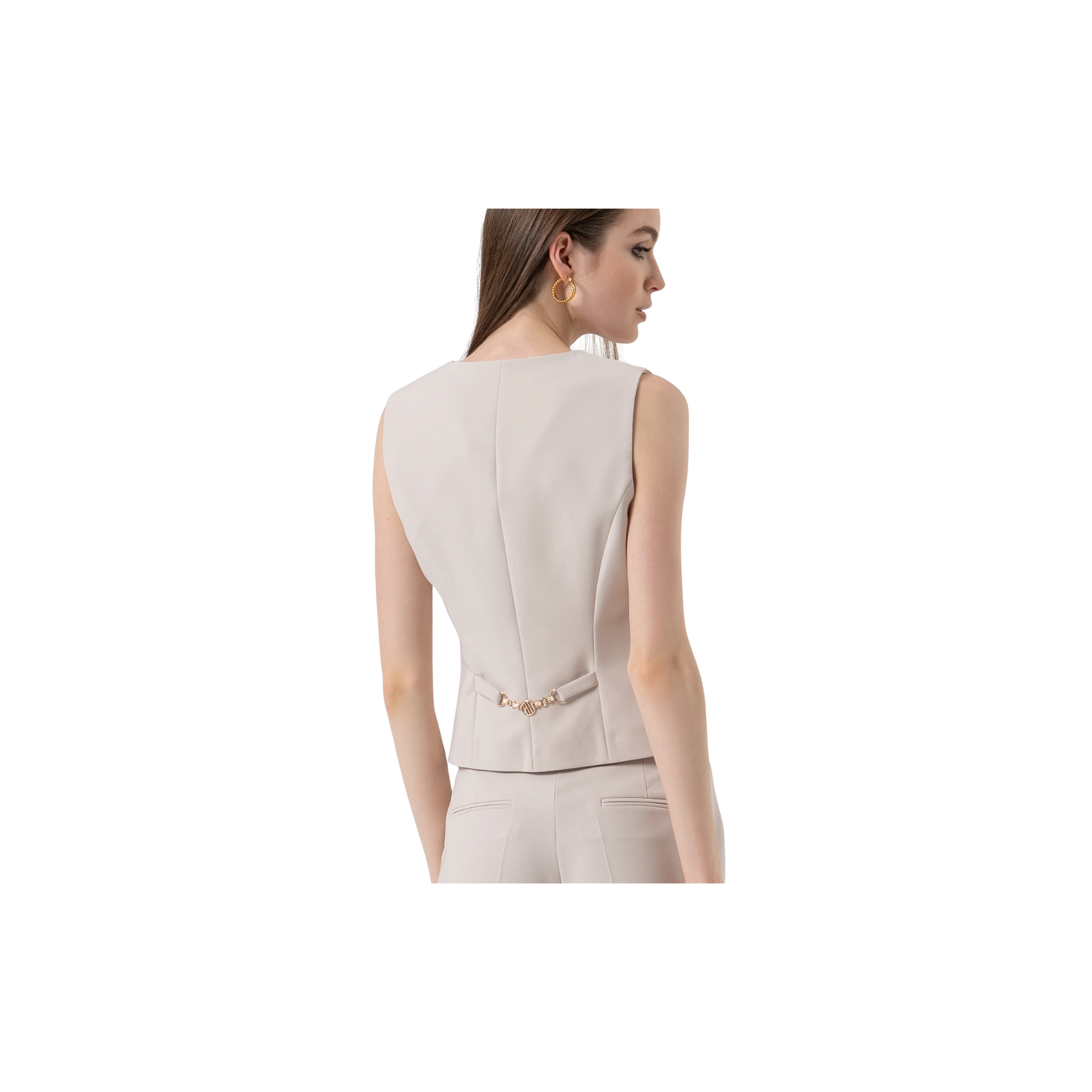Fracomina Gilet regular con scollo a V Vaniglia