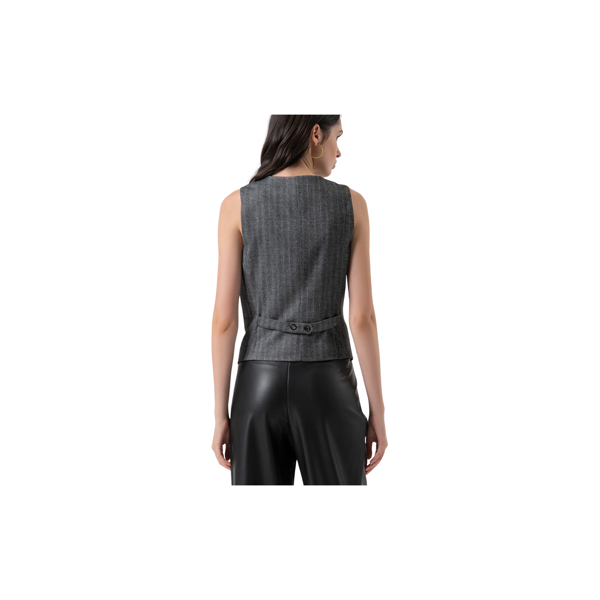 Fracomina Gilet regular in tessuto gessato Grigio
