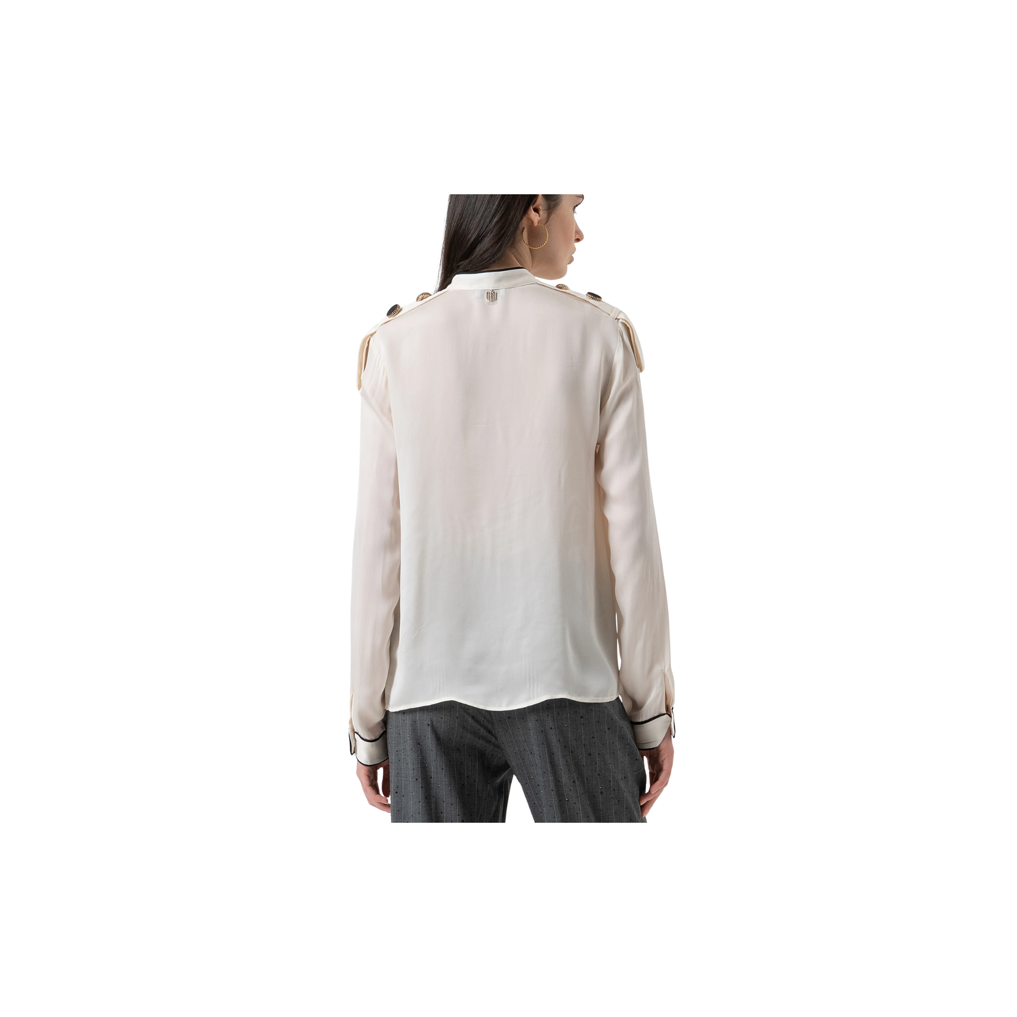 Fracomina Camicia regular con seta Crema