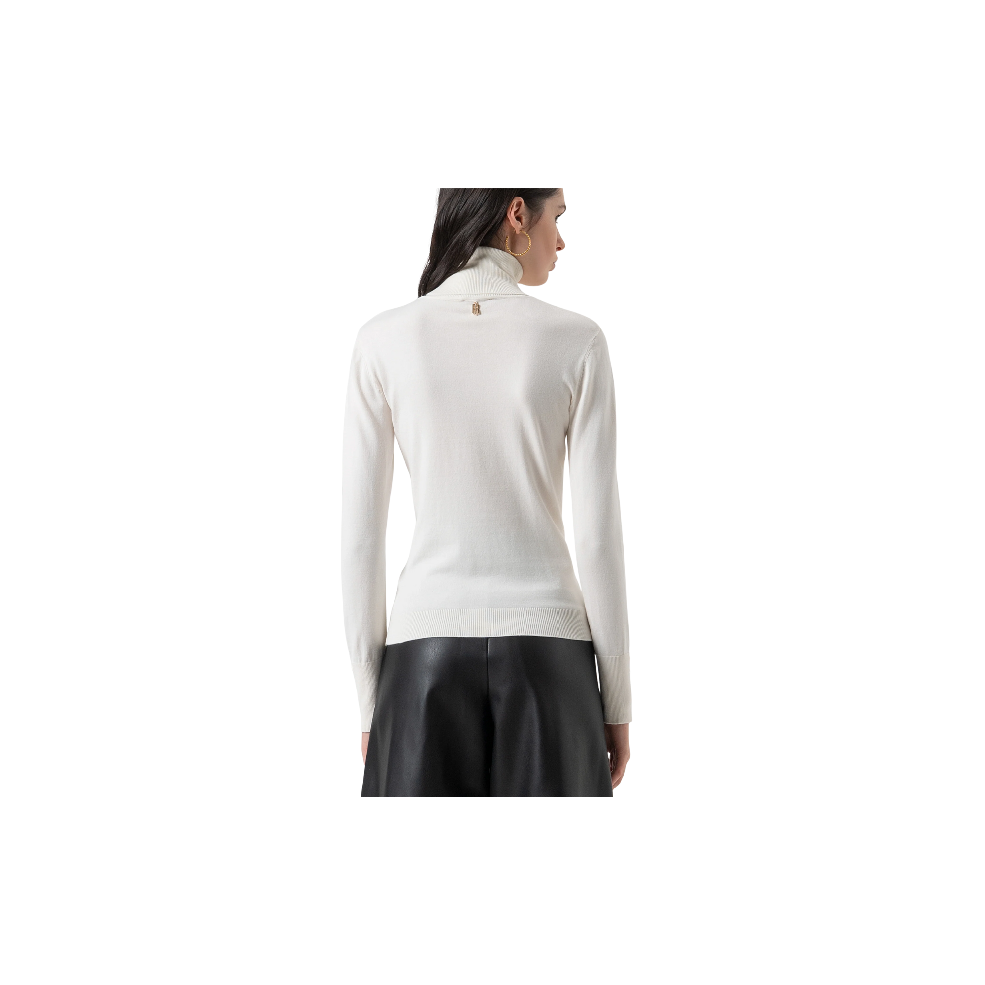 Fracomina Maglia regular con collo alto Crema