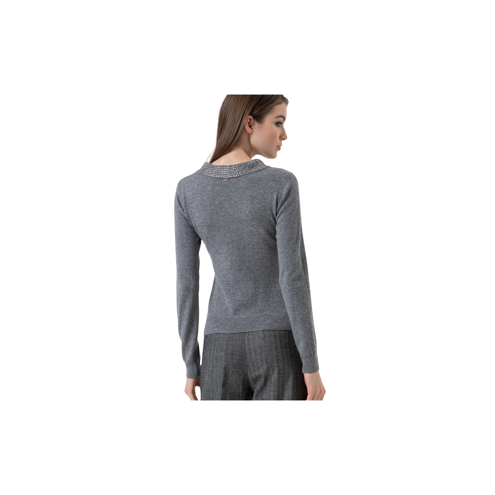 Fracomina Knitted polo regular fit made in wool an Grigio
