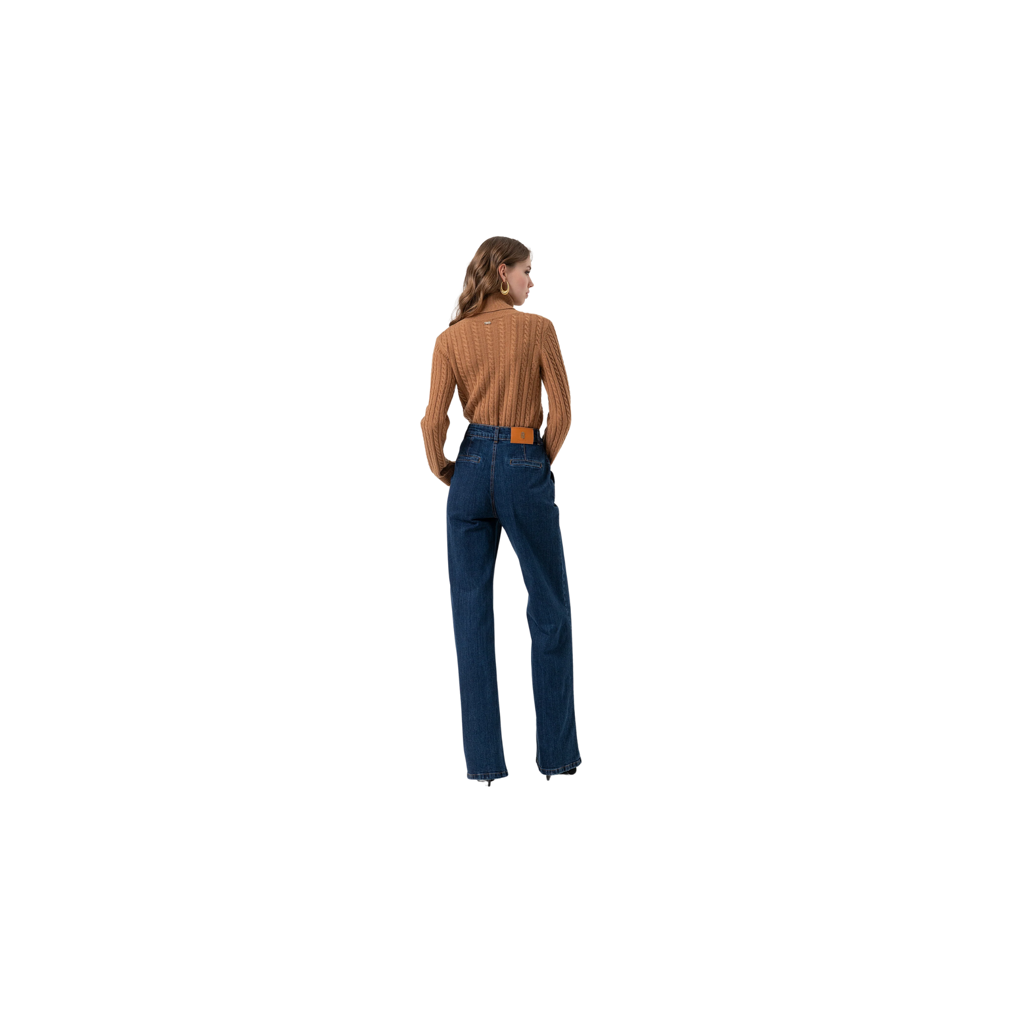 Fracomina Pantalone flare in denim con lavaggio sc Denim