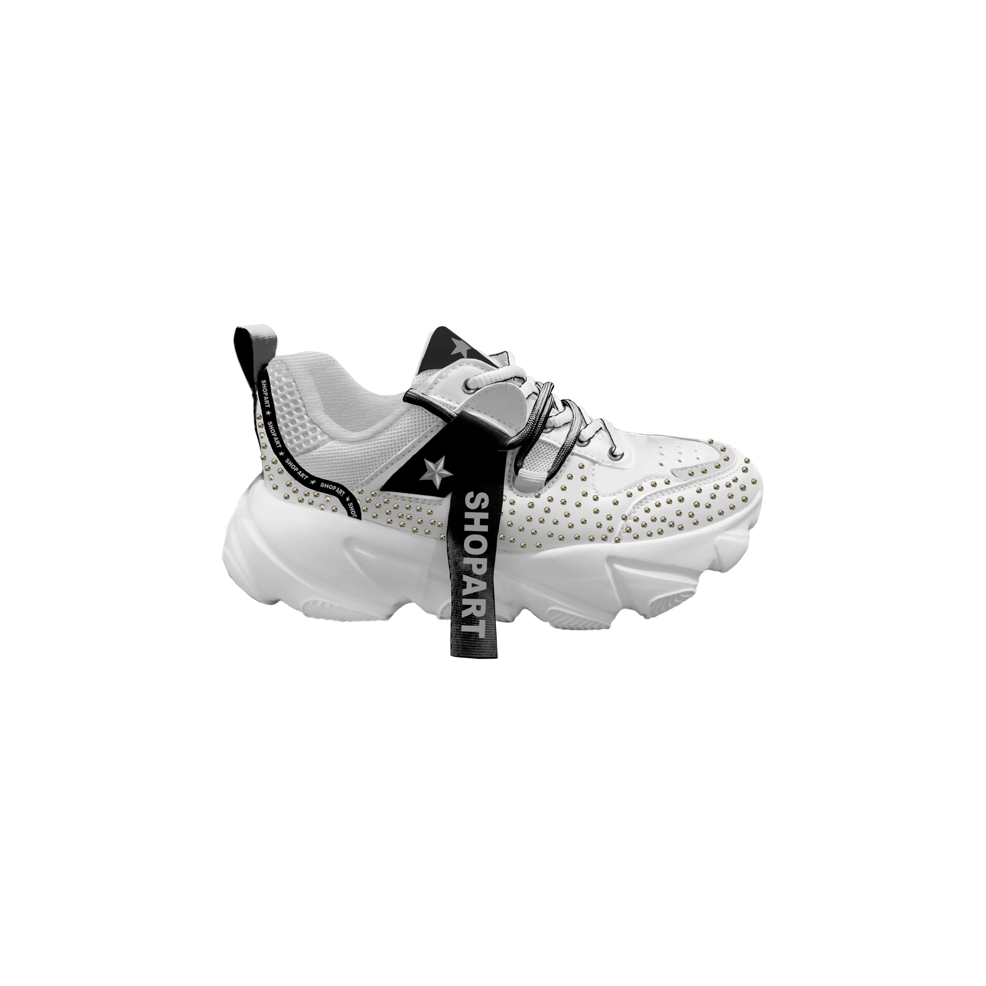 Shop Art Sneakers OFF WHITE-SILVER-NERO