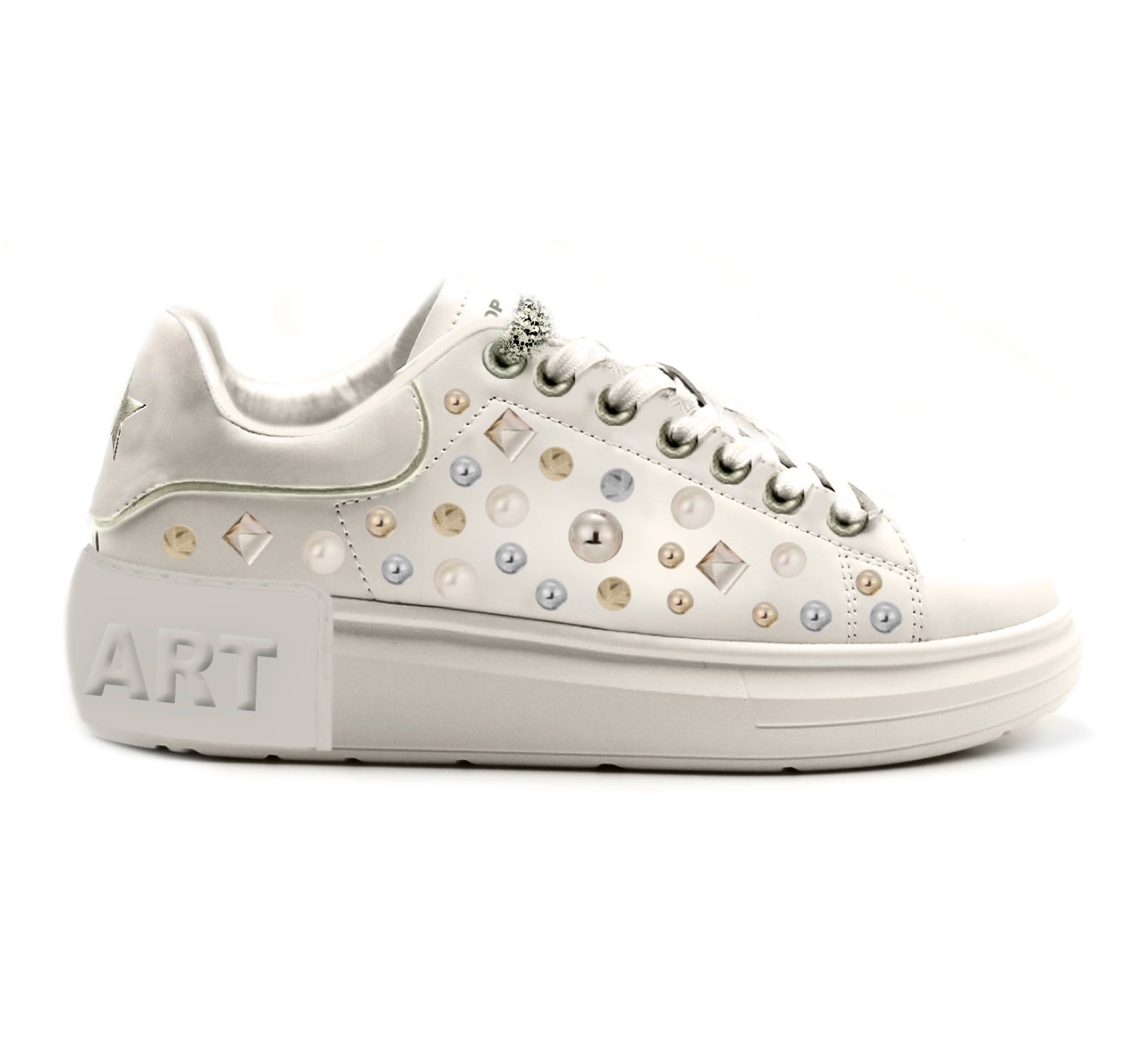 Shop Art Sneakers CREMA-GOLD