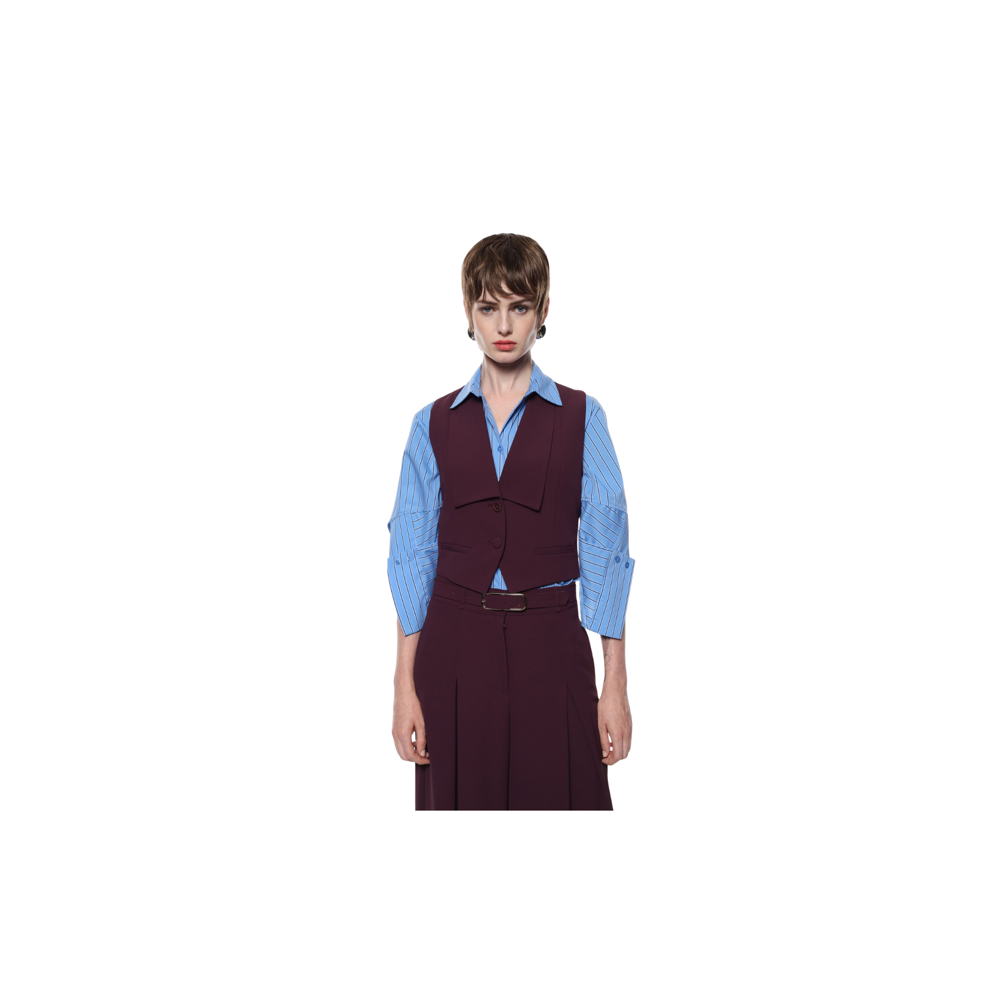 Imperial Gilet con bottoni e tasche Borgogna