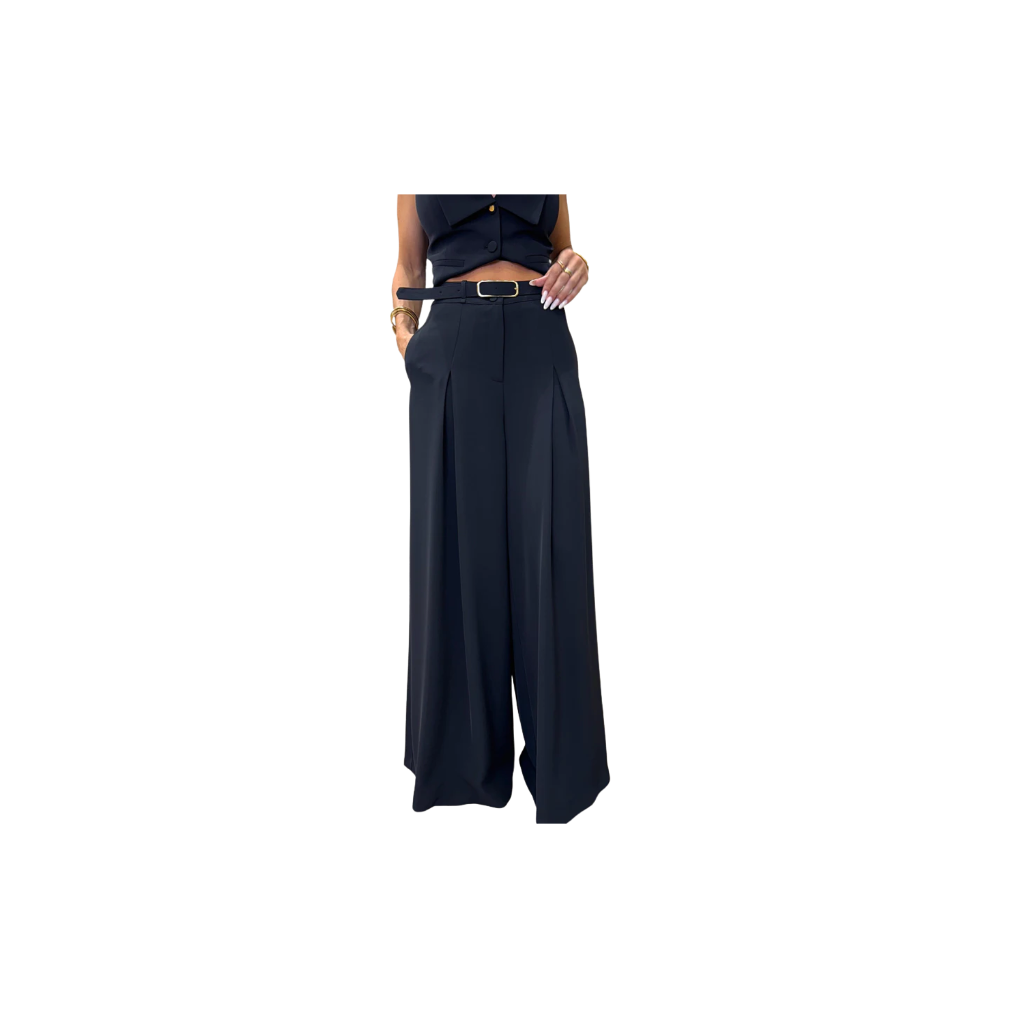 Imperial pantalone ampio con pinces Nero
