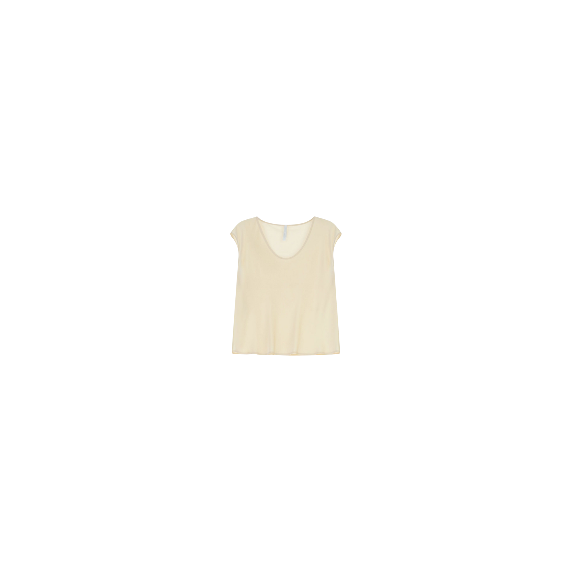 Imperial Top ampio scollo a v senza maniche Vaniglia