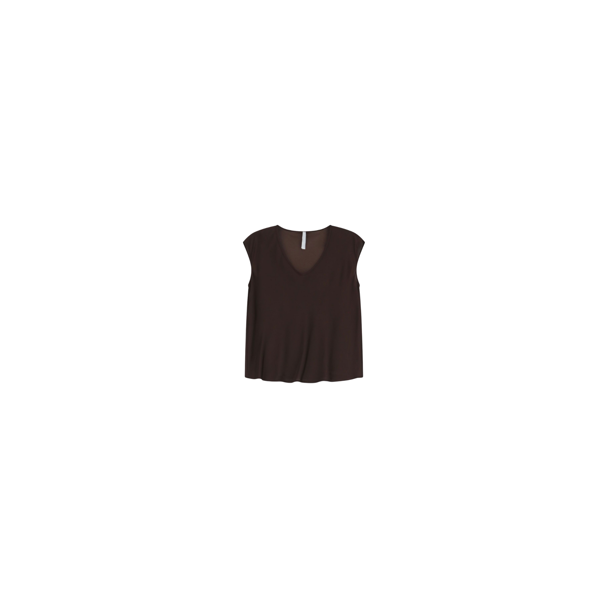 Imperial Top ampio scollo a v senza maniche Marrone
