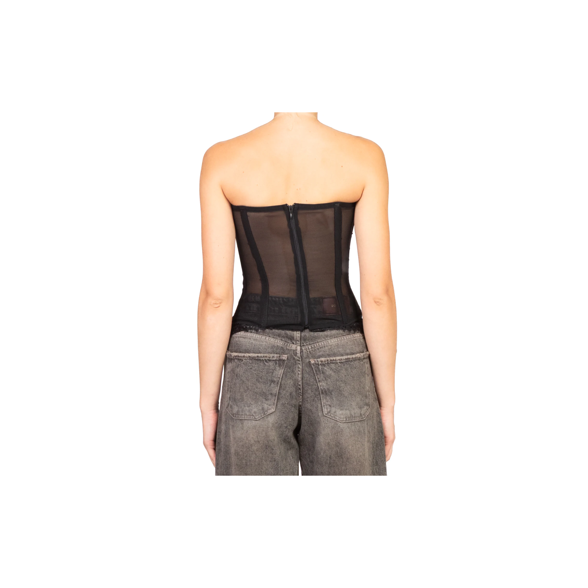 Imperial Top corpetto intarsi pizzo  Nero