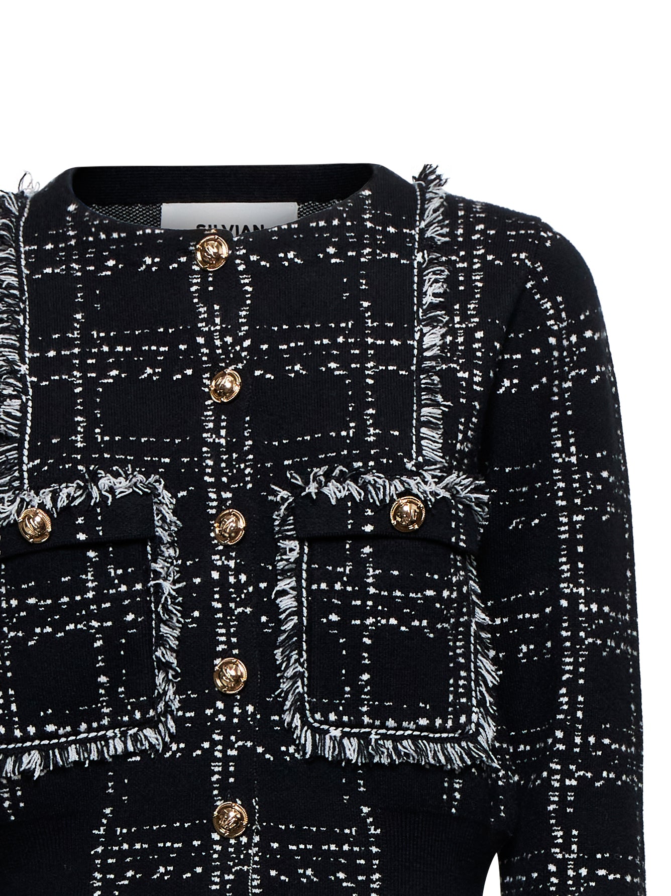 Silvian Heach Cardigan BLACK-WHITE