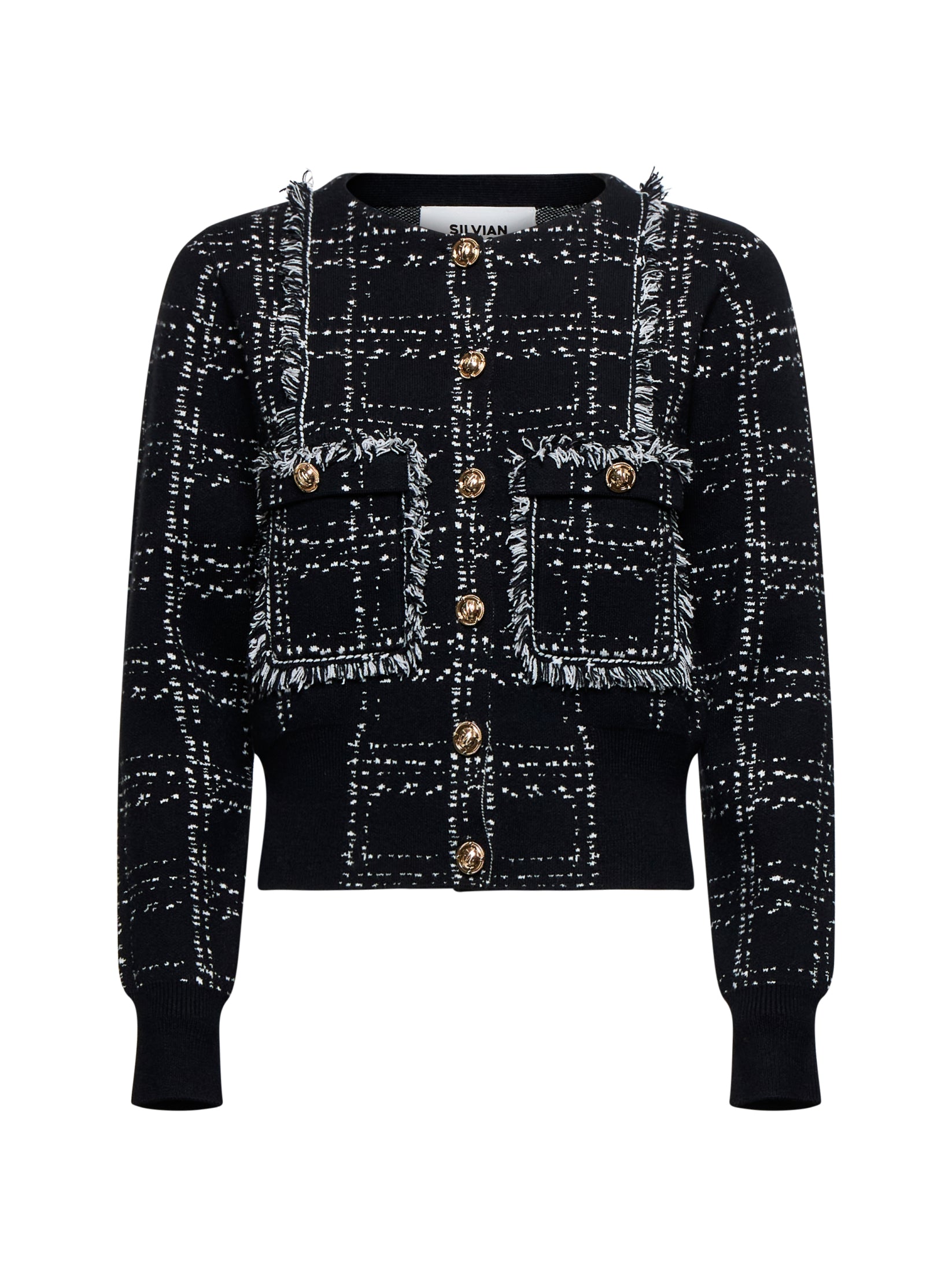 Silvian Heach Cardigan BLACK-WHITE