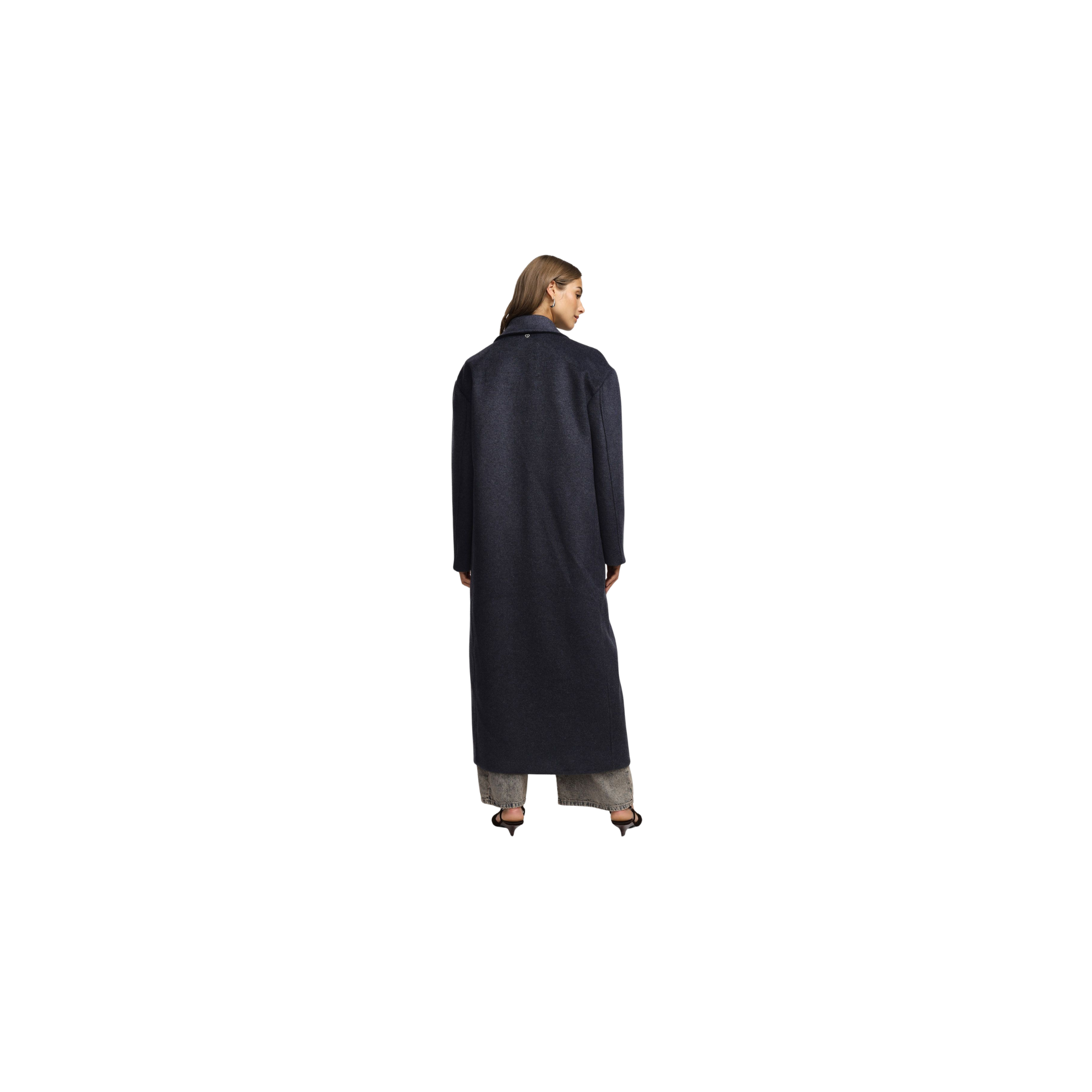 Please Cappotto lungo a doppio petto Antracite