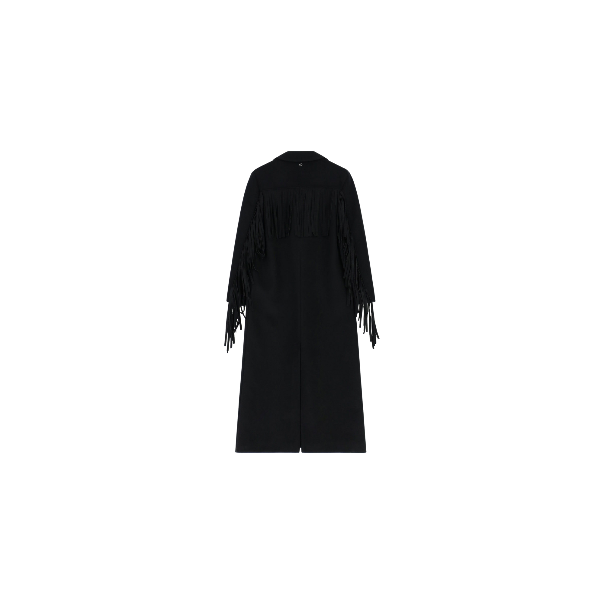 Please Cappotto lungo con frange Nero