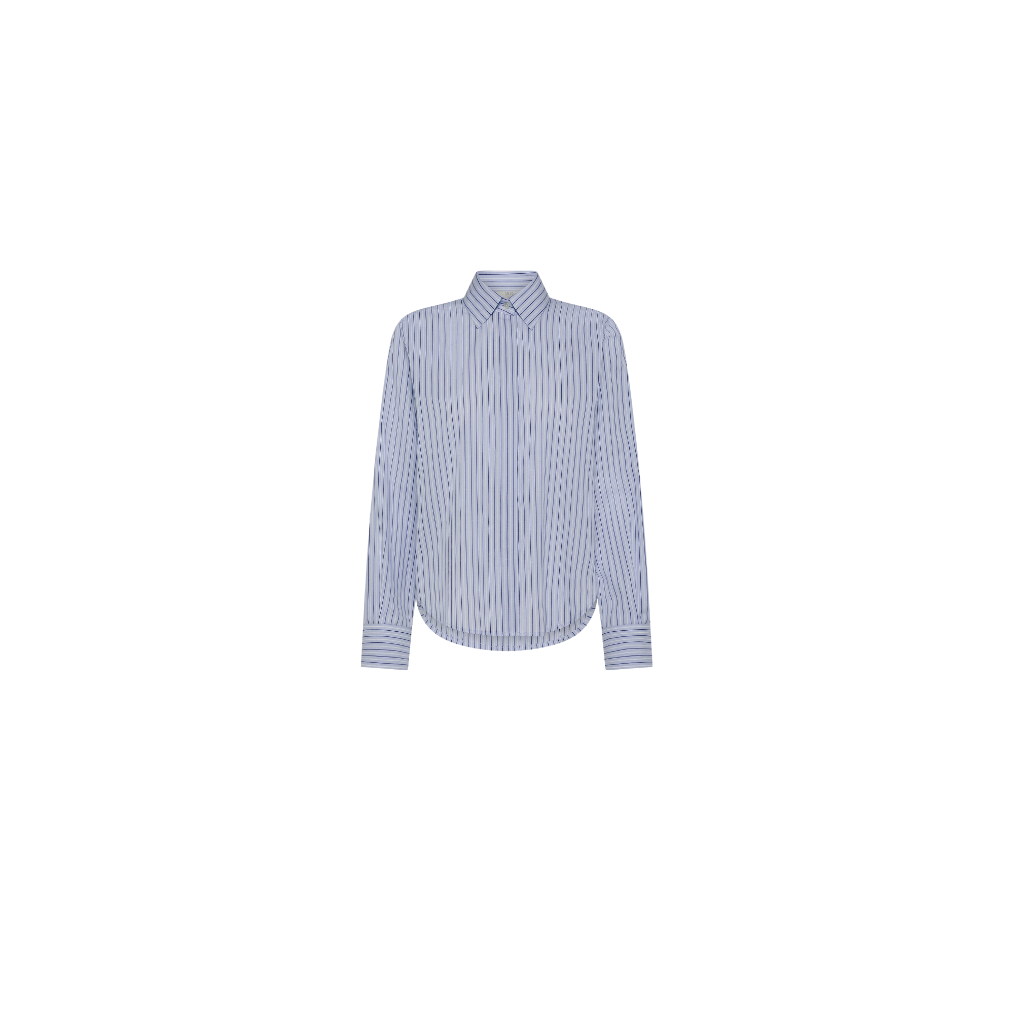1970 Camicia in cotone a righe Azzurro