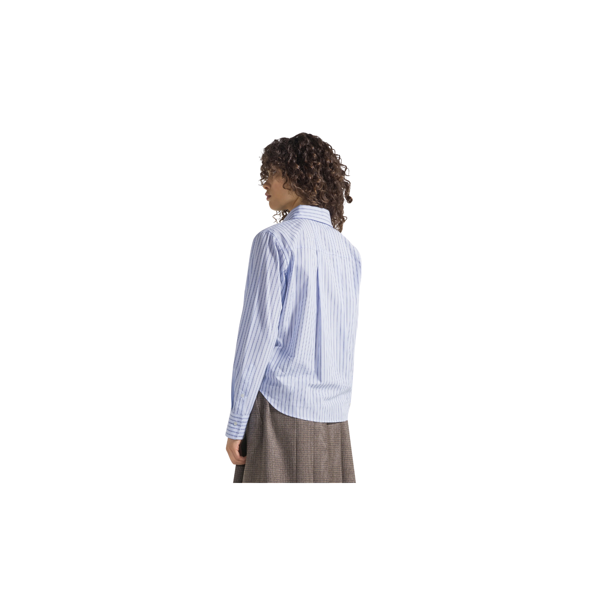 1970 Camicia in cotone a righe Azzurro