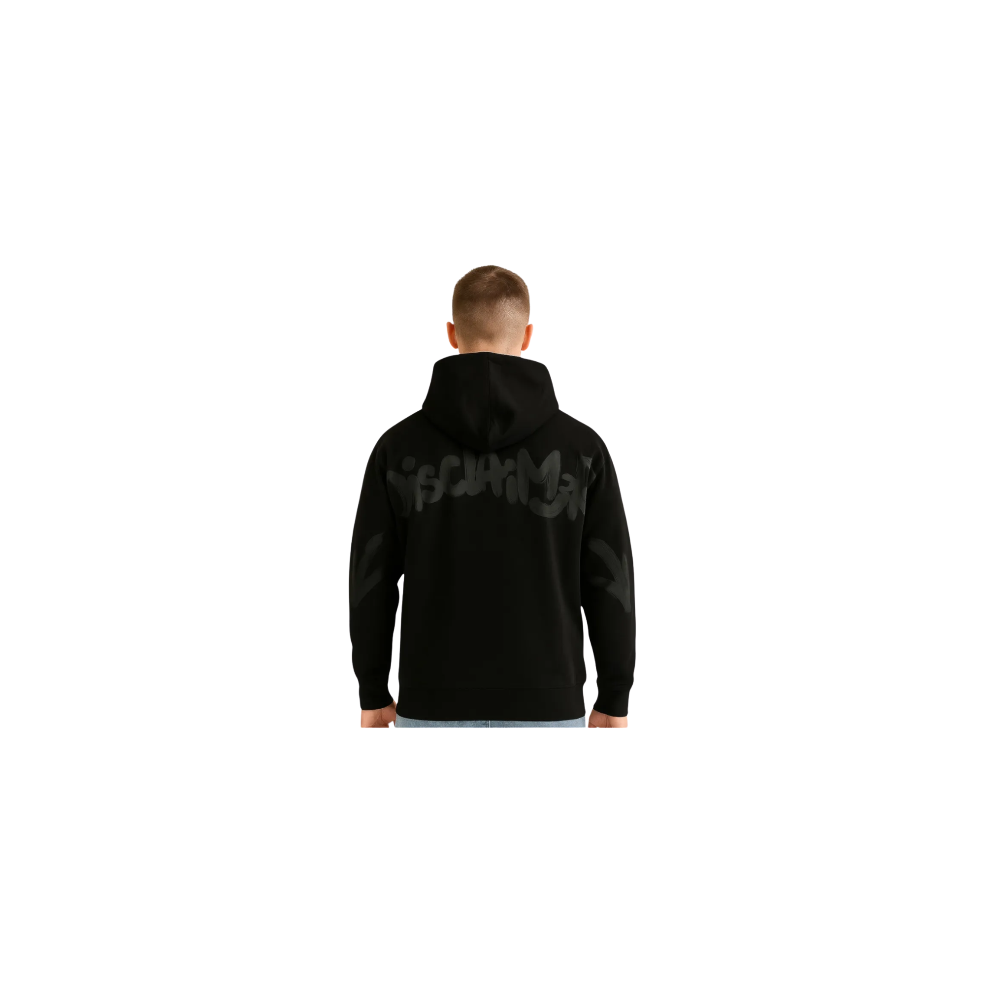 Discalimer Felpa zip cappuccio NERO