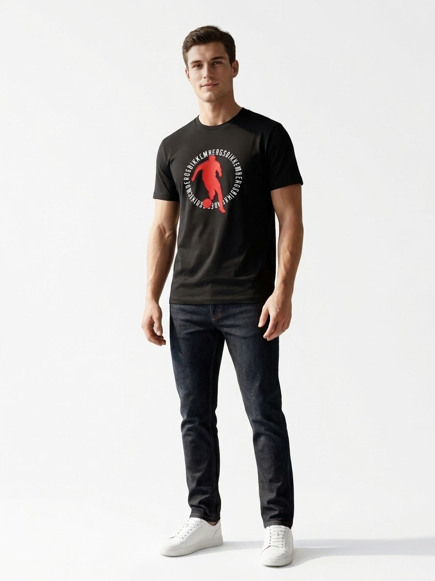 Bikkembergs T-Shirt con Logo Rosso Colore Nero