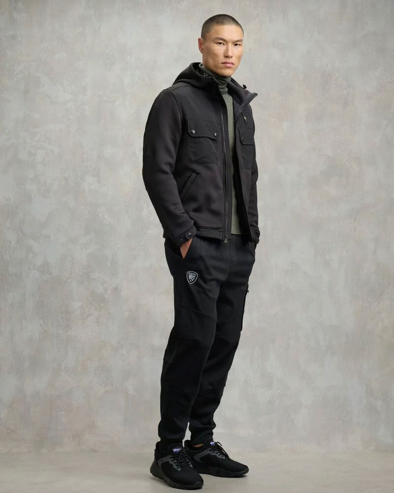 Blauer Felpa con Logo e Zip da Uomo Colore Nero 3